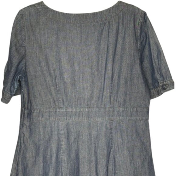 Boden Westbourne Chambray Denim Fit/Flare Dress - Blue - 12 - Picture 7 of 9